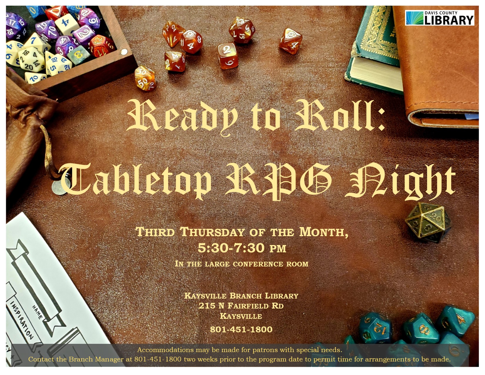 Ready to Roll: Tabletop RPG Third Thursday of the Month