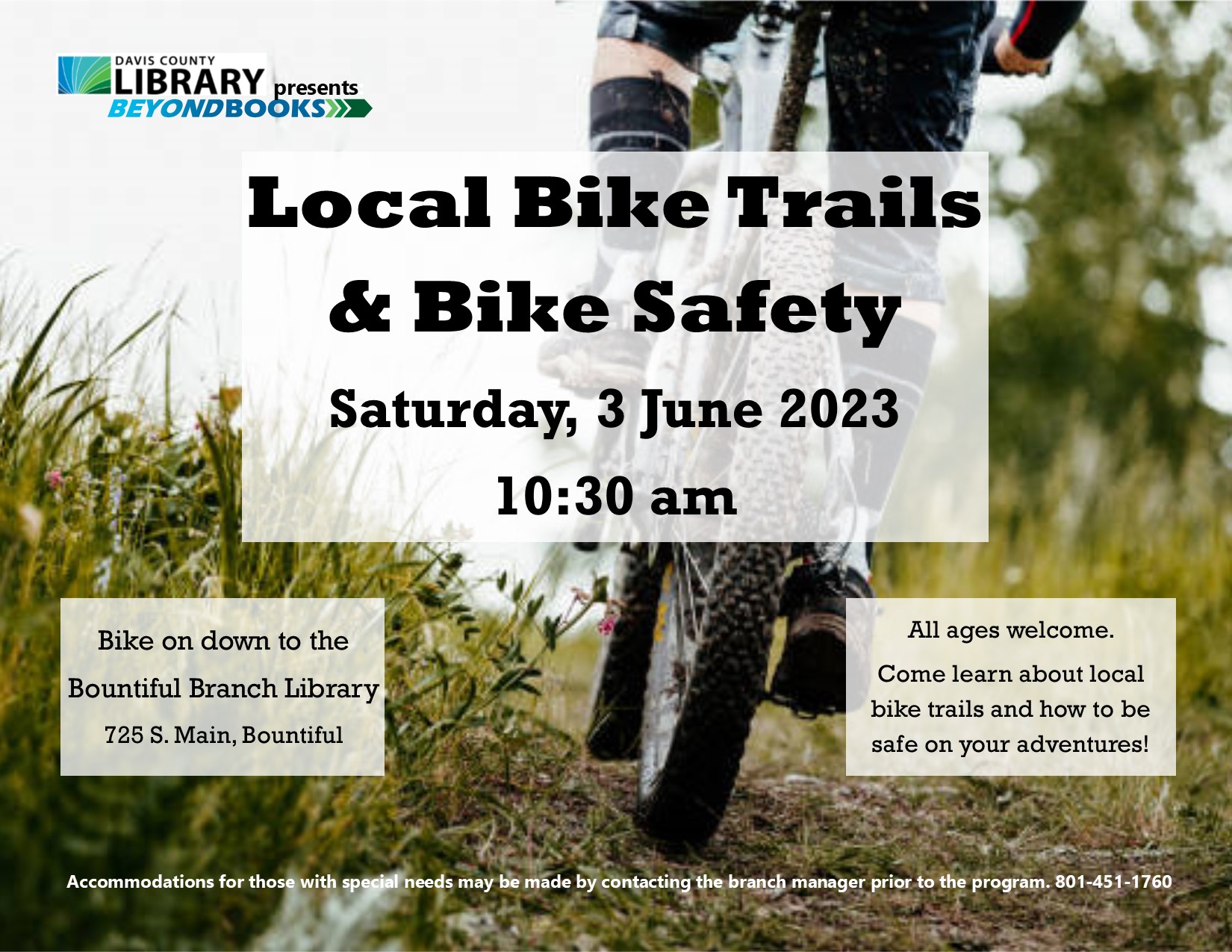 Bike trail information flier