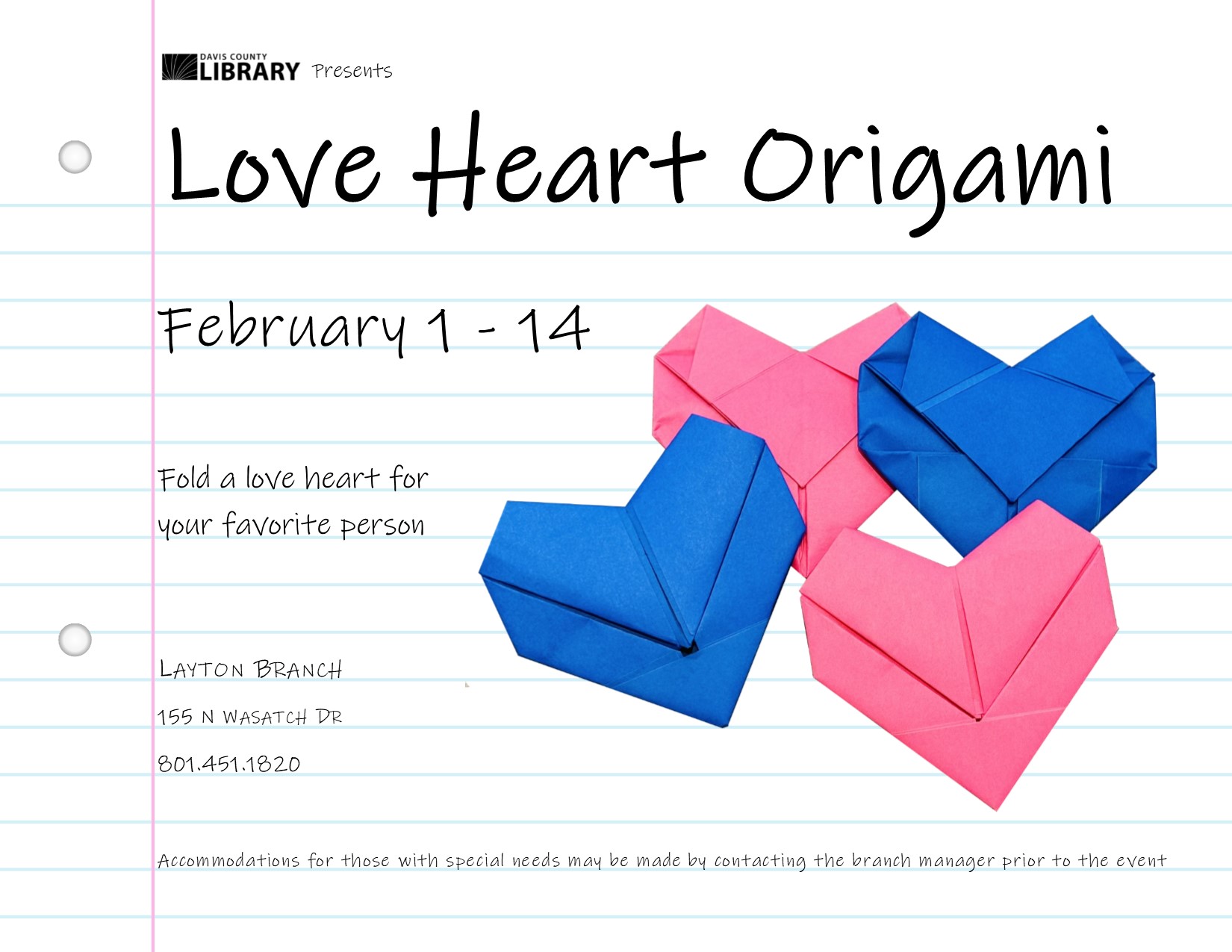 Four folded hearts. 