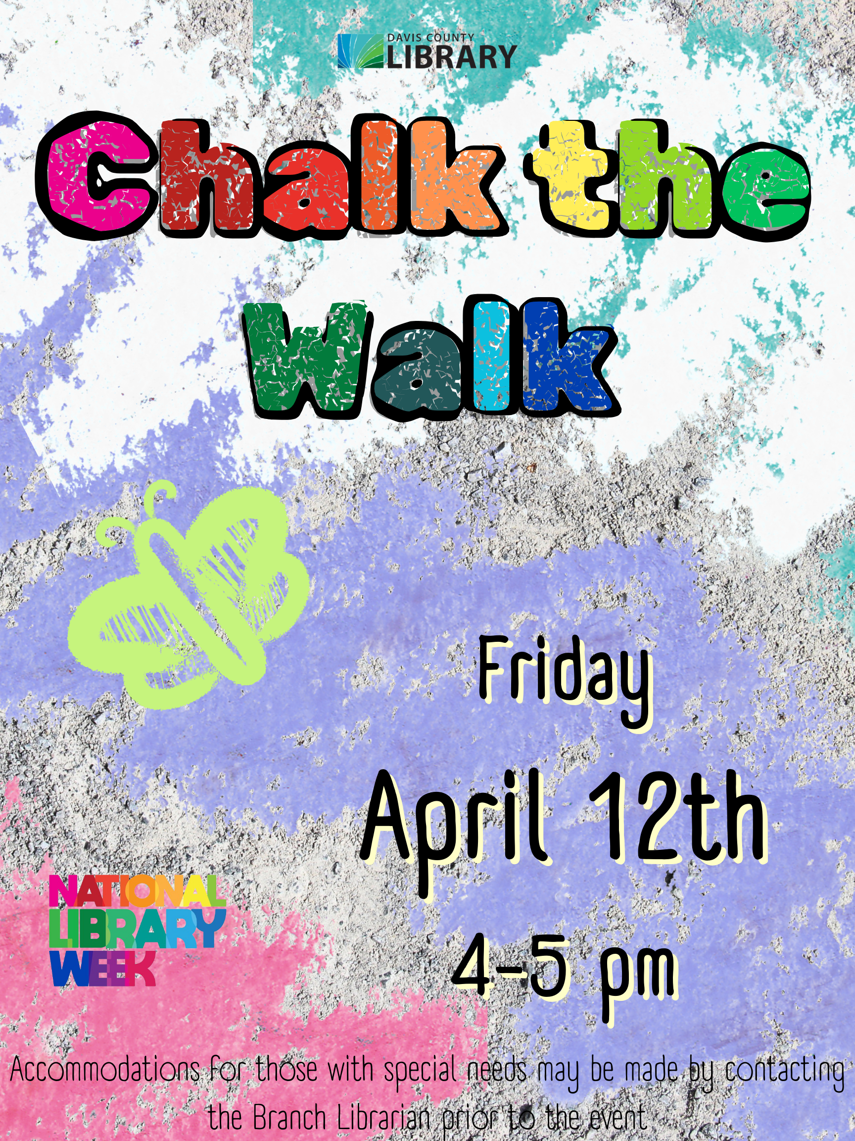 Chalk the Walk program Friday April 12 from 4-5