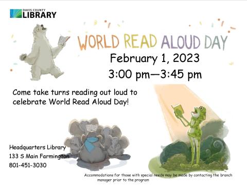 Read Aloud together to celebrate World Read Aloud Day!