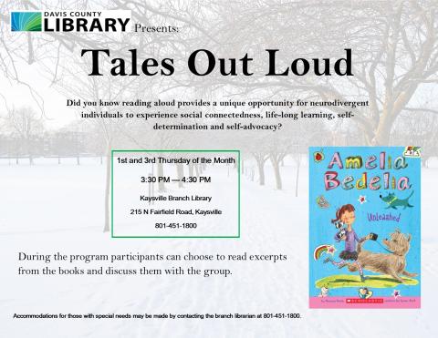 Tales Out Loud 1st and 3rd Thursday of the Month 3:30 to 4:30 pm