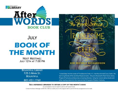 Flyer for July After Words Book Group
