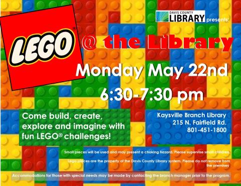 Lego Night- Monday May 22nd 6:30-7:30