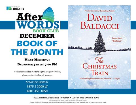 After Words Book Club @ 7pm The Christmas Train by David Baldacci