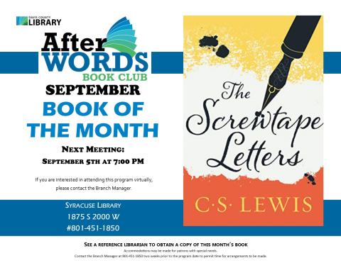 After Words Book Club @ 7pm The Screwtape Letters by C.S. Lewis