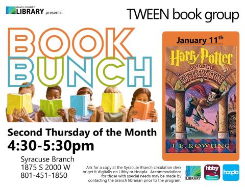 Book discussion group for TWEENS.