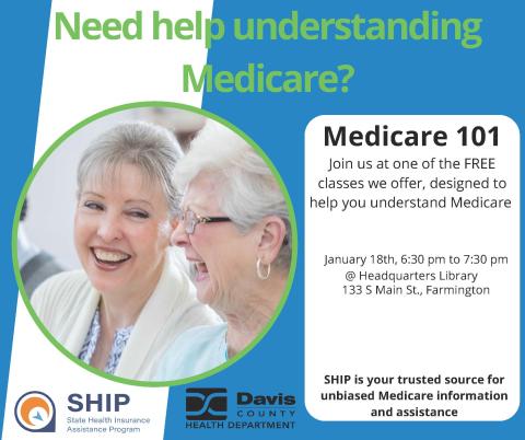 Medicare Workshop Jan. 18, 2024 at 6:30 pm at the Headquarters (Farmington) Library