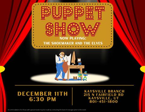 Holiday Puppet Show - Kaysville Branch Monday December 11 2023 at 6:30 pm