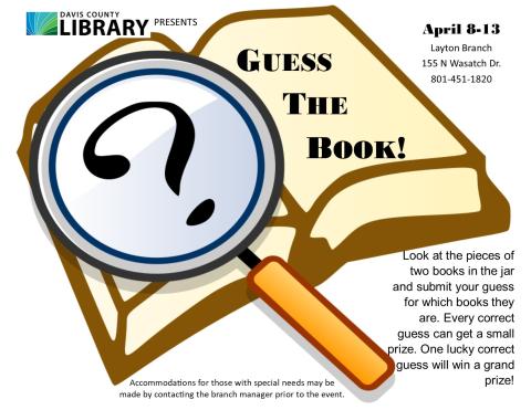 Look at the pieces of two books in the jar and submit your guess for which books they are.