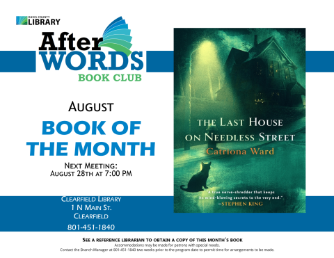 Book Club August 2 7:00pm The Last House on Needless Street by Carriona Ward