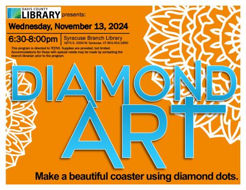Make a beautiful coaster using diamond dots.