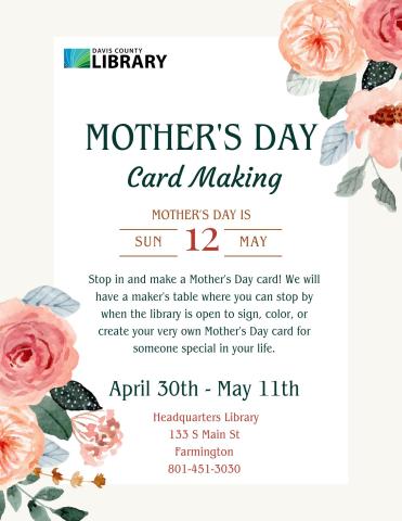 Mother's Day Card Making Flyer