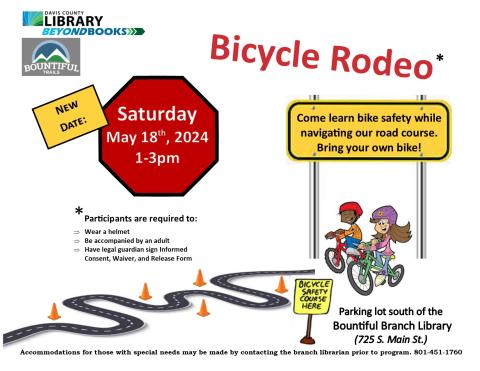 Rescheduled Bike safety event flier