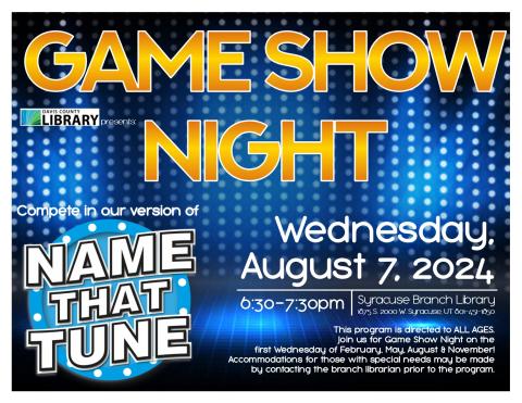 Ever wanted to compete in a TV Game Show? Here’s your chance! Join us every three months for a new game! August 2024: Name That Tune