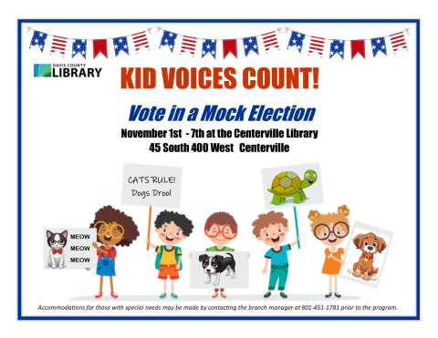 Make a campaign poster for your favorite candidate and vote for your choice - Cats or Dogs.