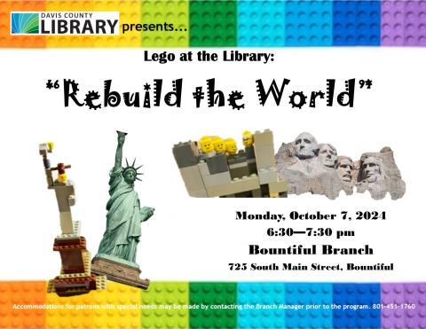 rebuild the world lego night (Statue of Liberty, Mount Rushmore)