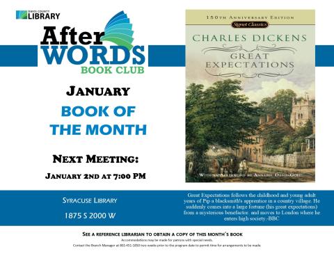 After Words Book Club @ 7pm, January 2nd, 2025  Great Expectations by Charles Dickens