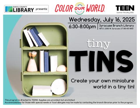 Teen Summer Reading Tiny Tins. Create your own miniature world in a tiny tin!