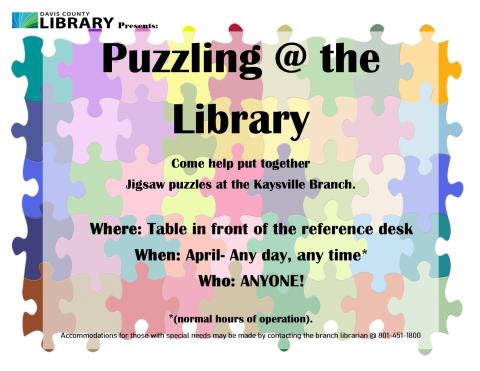 Puzzling at the Library-April.