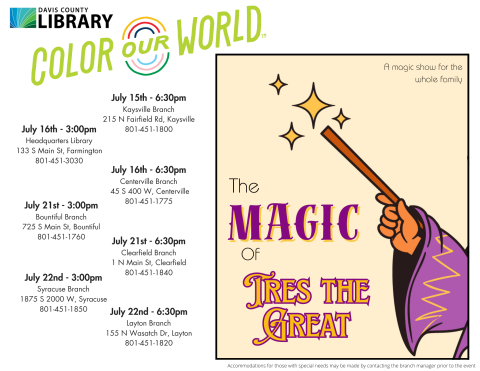 Magic with Tres the Great flyer.