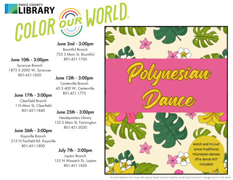 Polynesian Dance flyer.