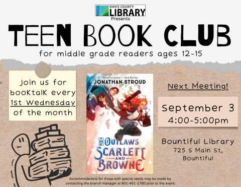 Teen Book Club Flyer
