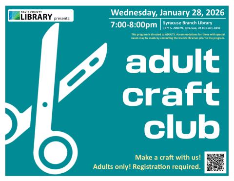 Adult Craft Club. Make an embroidered notebook.