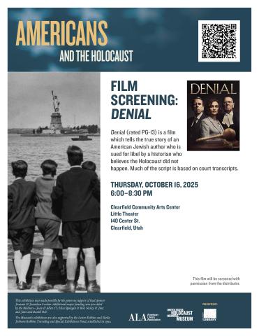 Denial screening, October 16 at 6:00 pm, Clearfield Community Arts Center, 140 Center St, Clearfield