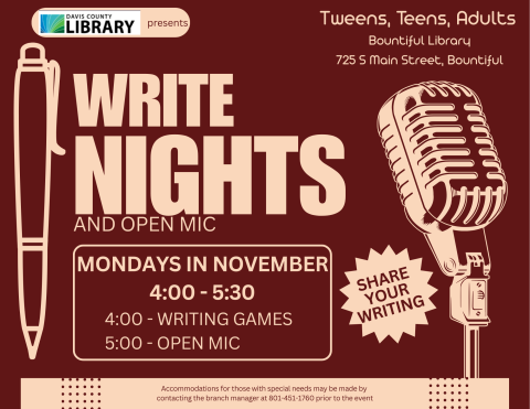 Write Nights and Open Mic Flyer