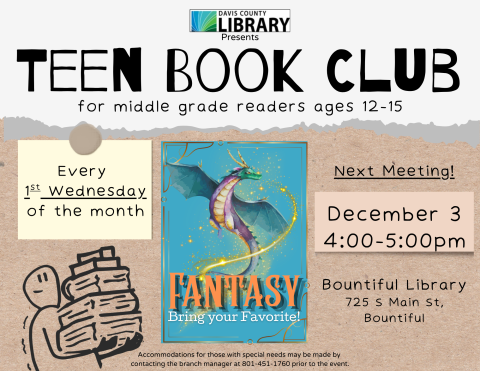 Teen Book Club Flyer
