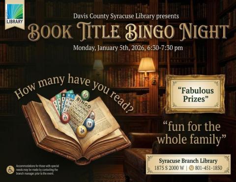 Book Title Bingo Night! Fun for the whole family!
