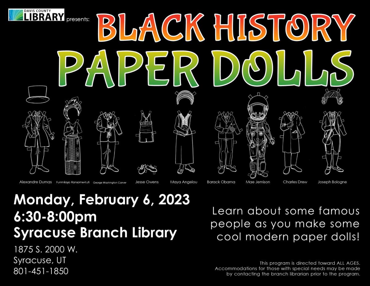 Black History Month Paper Dolls