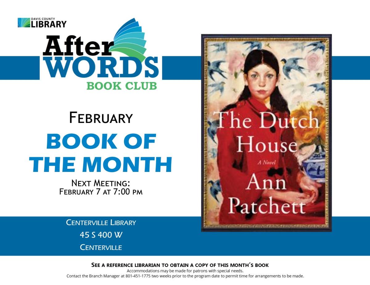 Centerville Bracnh After Words Book Club - Feb. 7 @ 7:00 pm