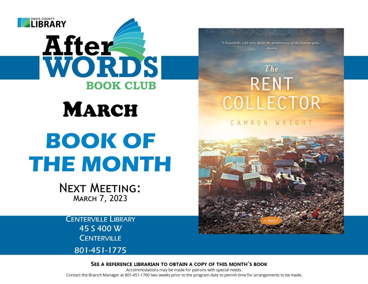 Centerville Bracnh After Words Book Club - Mar. 7 @ 7:00 pm