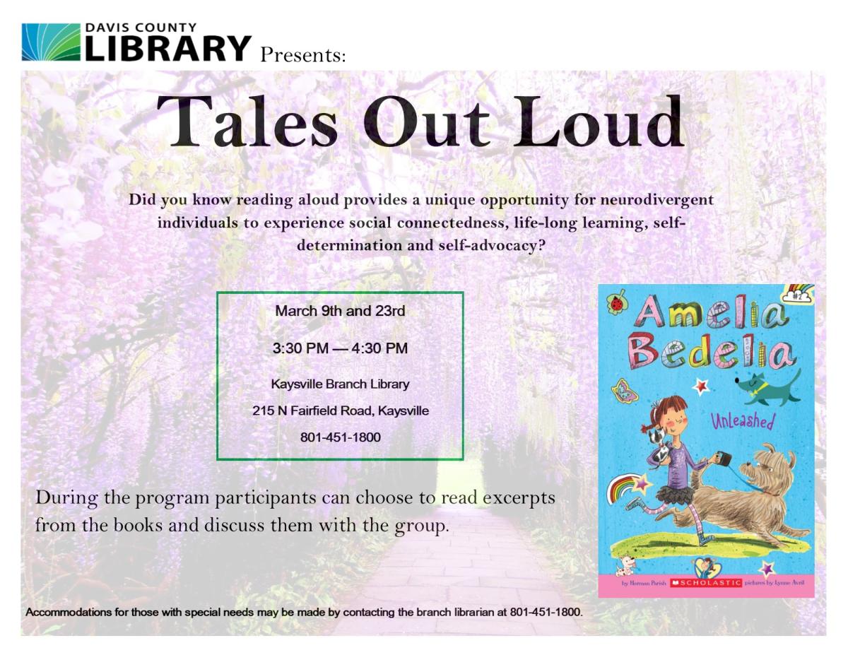 Tales Out Loud March 9, 2023 and March 23, 2023.