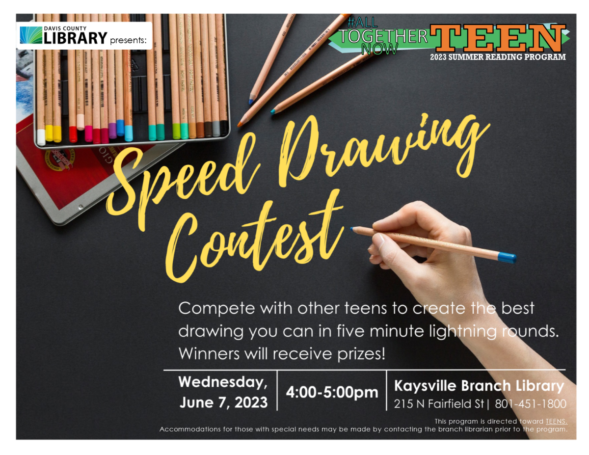 Speed drawing event will be held from 4-5 pm on June 7 2023