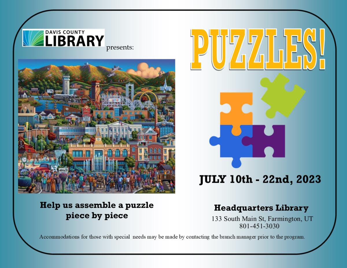 Puzzles! Help us assemble a puzzle piece by piece.