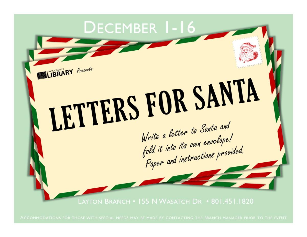 Image is three envelopes stacked on top of each other. The topmost envelope reads "Letters for Santa".