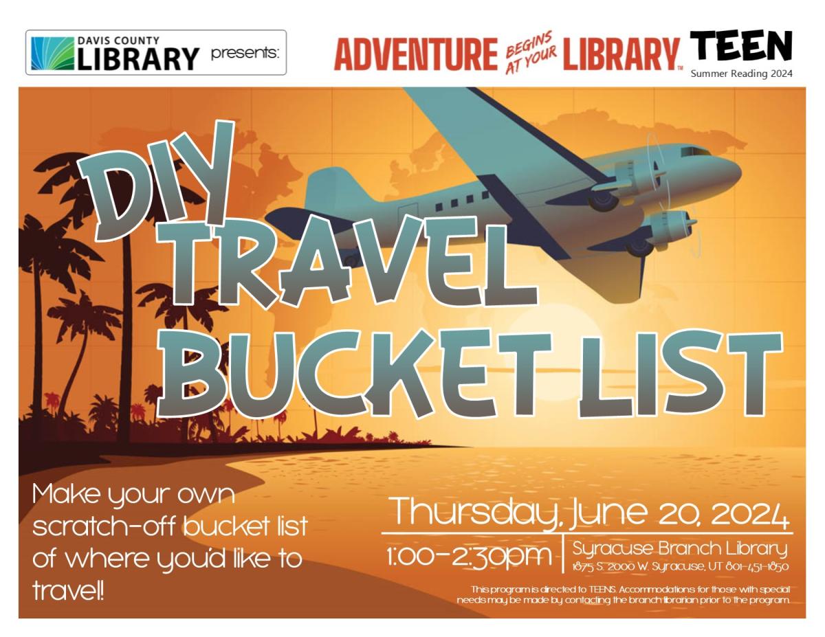 Teen Summer Reading DIY Travel Bucket List. Make your own scratch-off bucket list of where you’d like to travel!