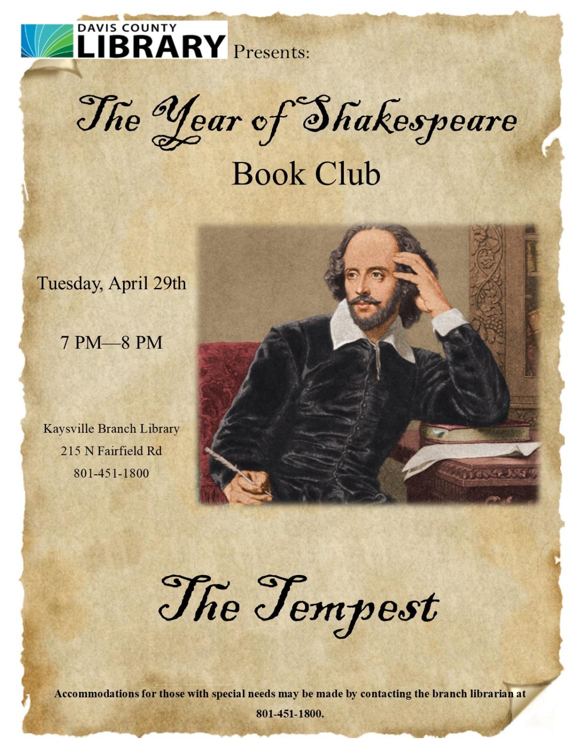 Year of Shakespeare Book Club: The Tempest