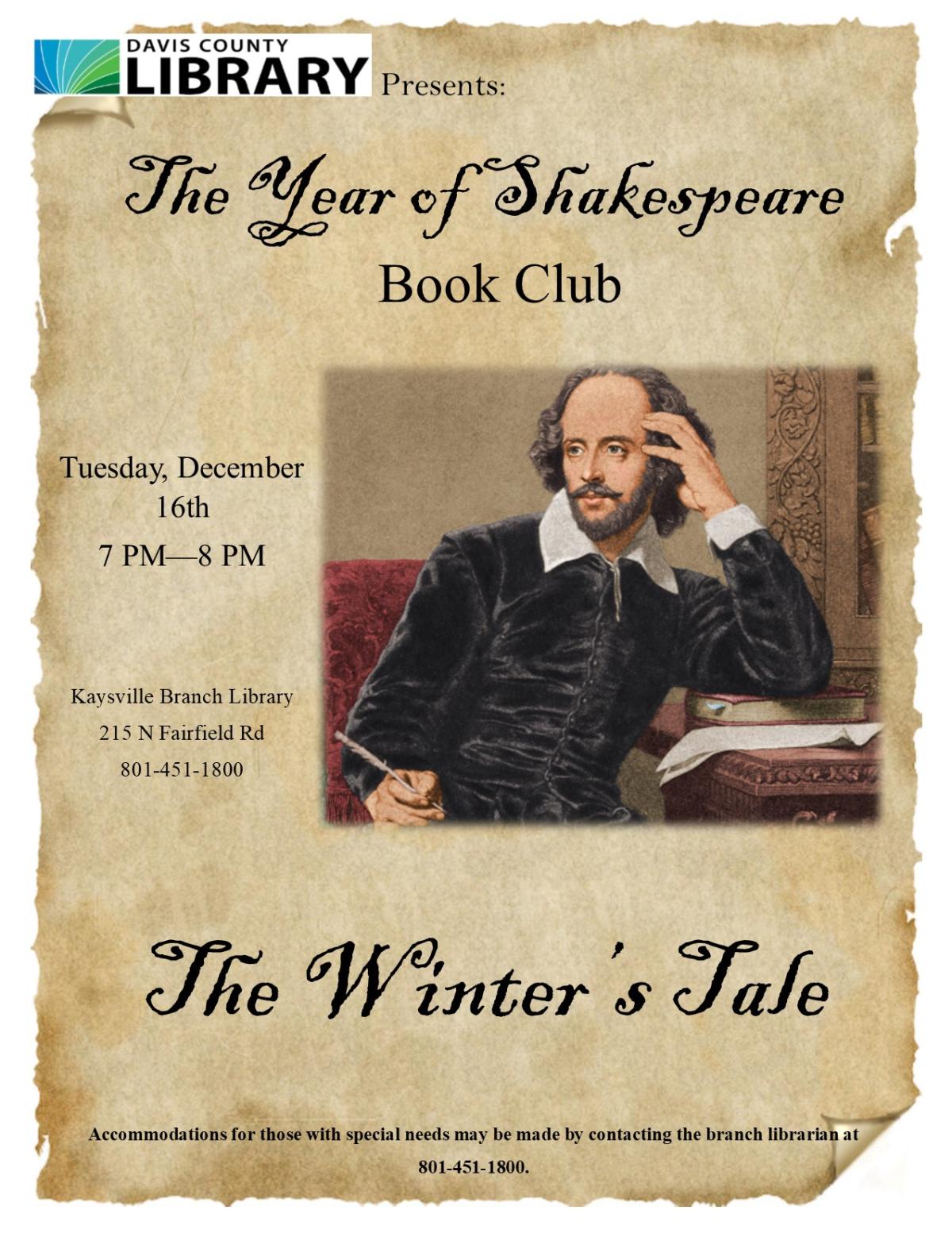 Year of Shakespeare Book Club: The Winter's Tale