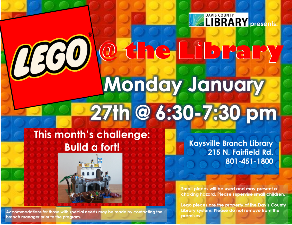 Lego Night Monday, January 27th 6:30-7:30