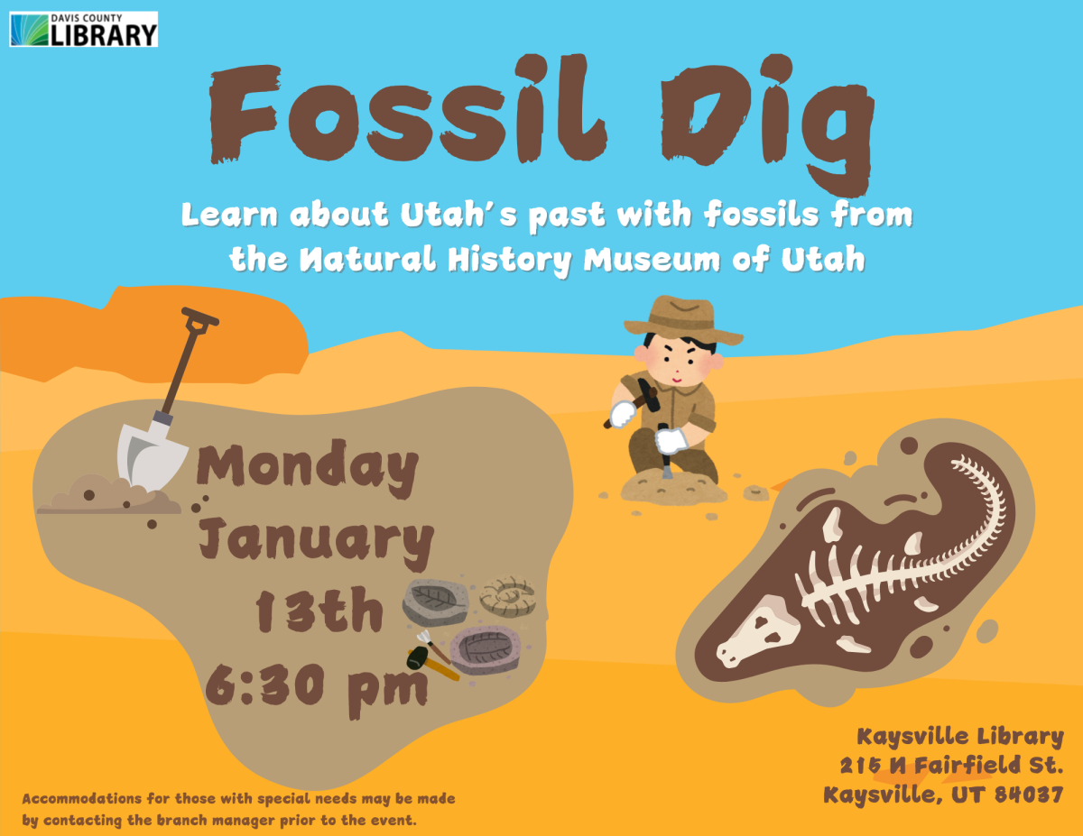 Fossil Dig Activity January 13th 6:30pm-7:30pm