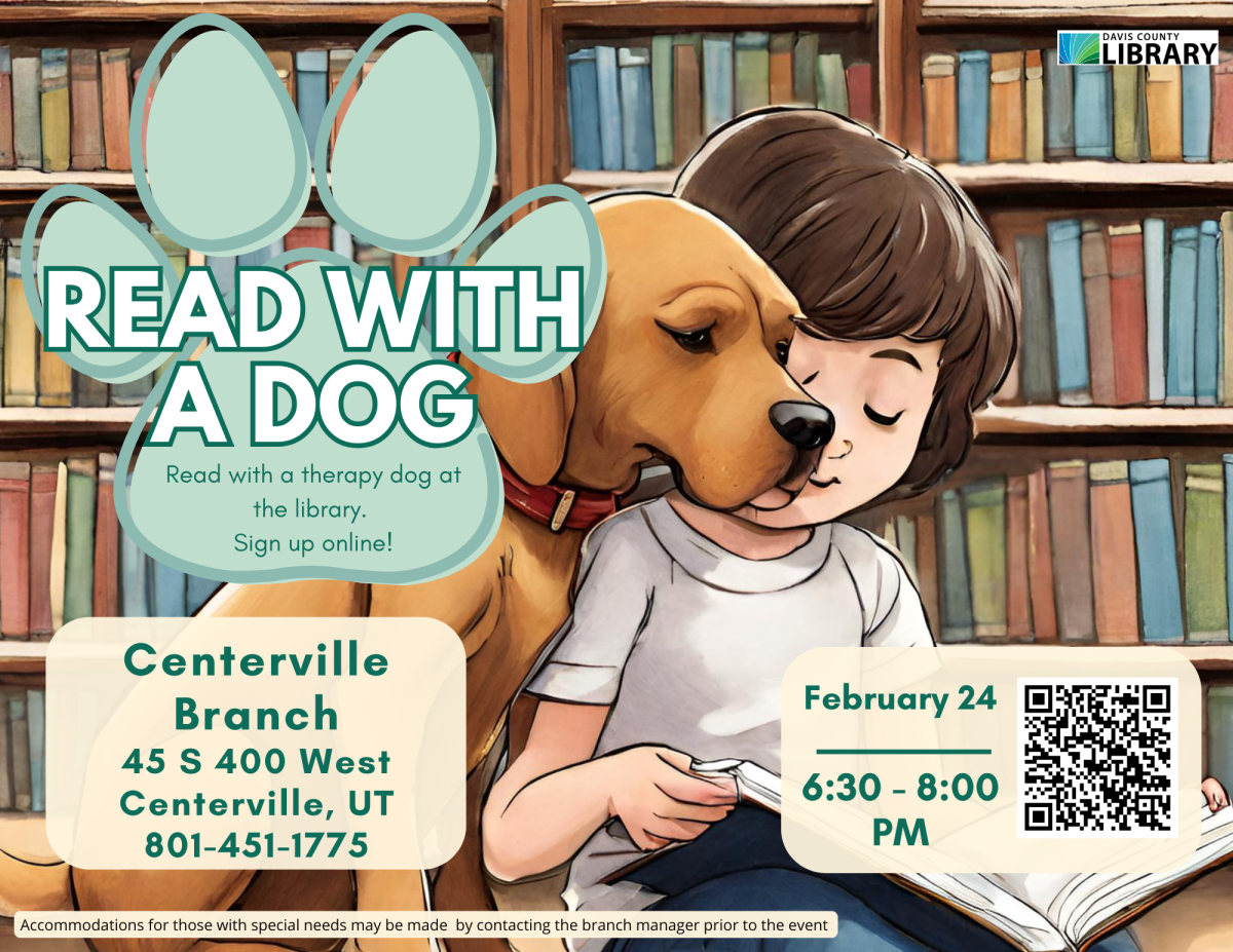 Kids get to read to a trained reading animal.