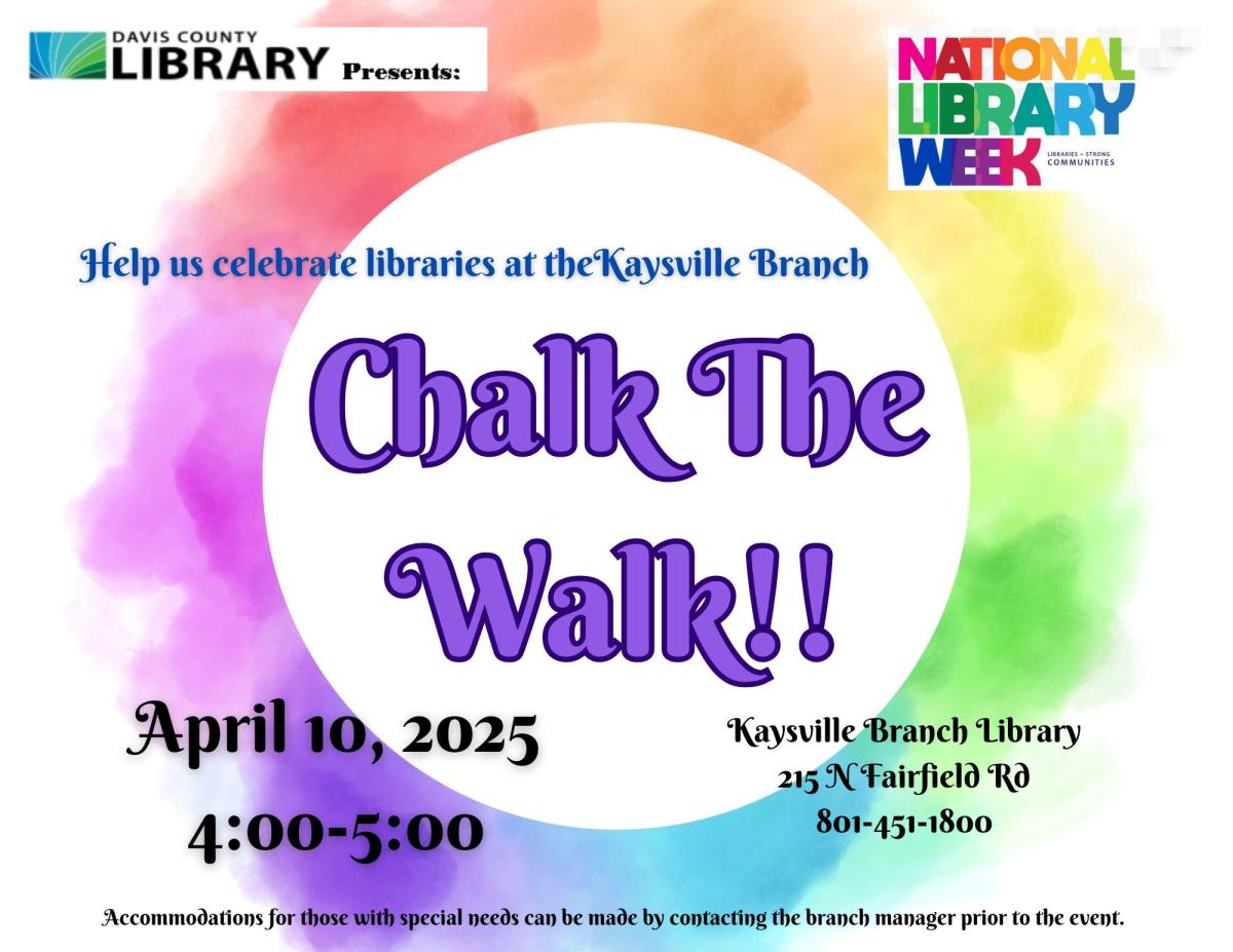 Chalk the Walk Thursday April 10, 4-5 pm