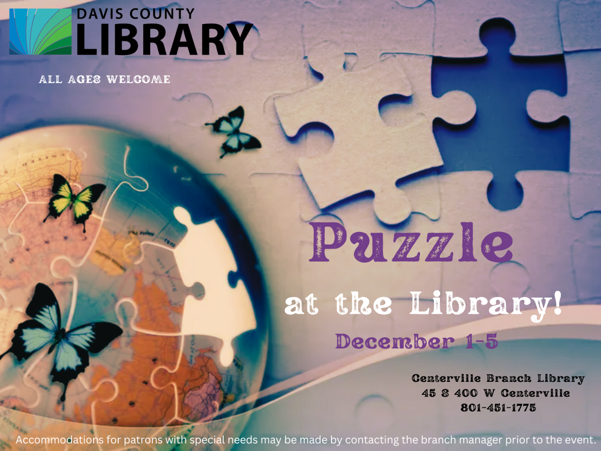 Come spend some time relaxing and working on a puzzle at the library.