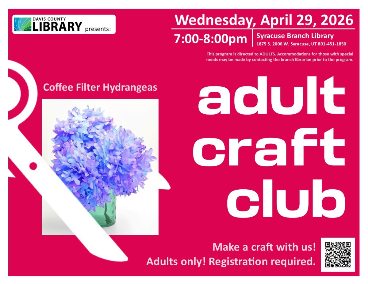 Adult Craft Club. Make coffee filter hydrangeas.
