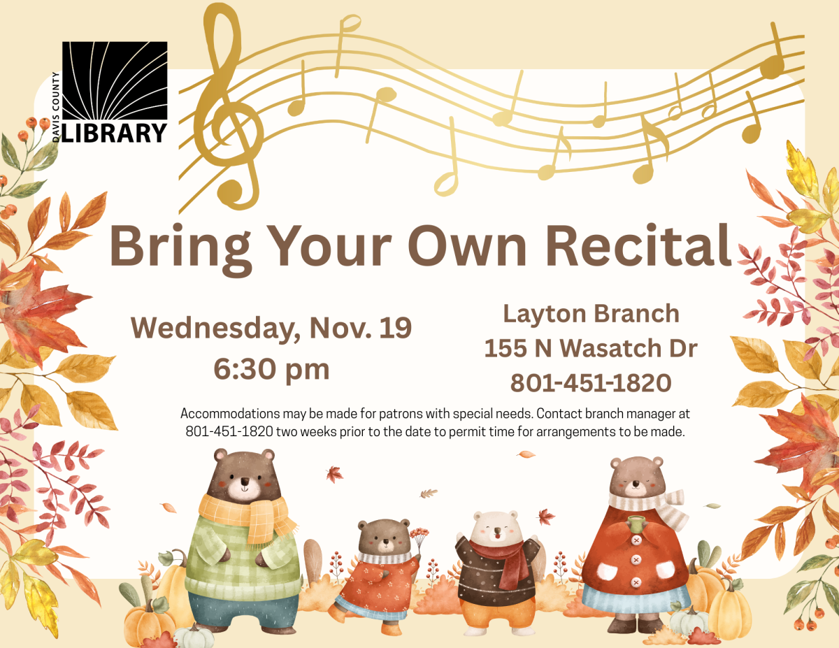 Bring Your Own Recital is on Wednesday, November 19 at 6:30pm