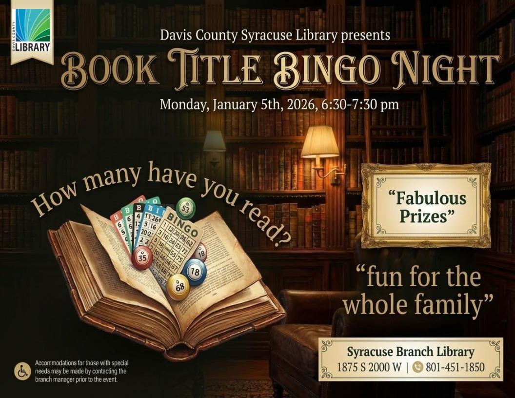 Book Title Bingo Night! Fun for the whole family!